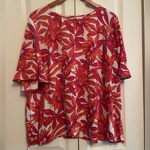 NWOT Floral Women's Top - Red and Orange